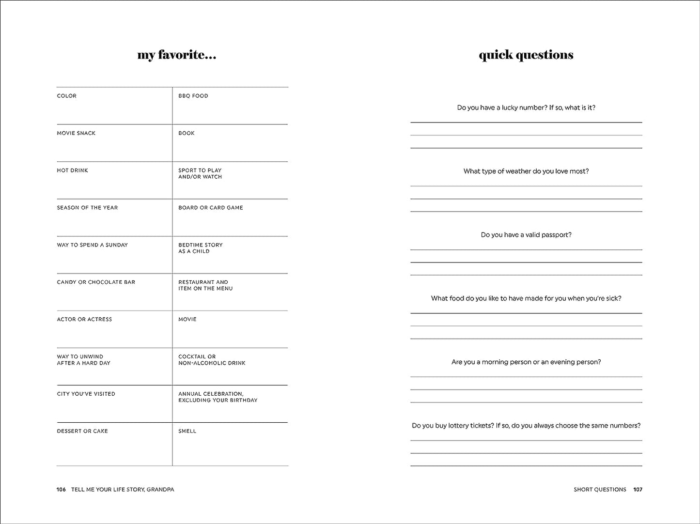 Tell Me Your Life Story, Grandpa: a Grandfather’s Guided Journal and Memory Keepsake Book