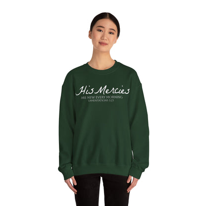 DK. His Mercies Design, Unisex, Inspirational Crewneck Sweatshirt