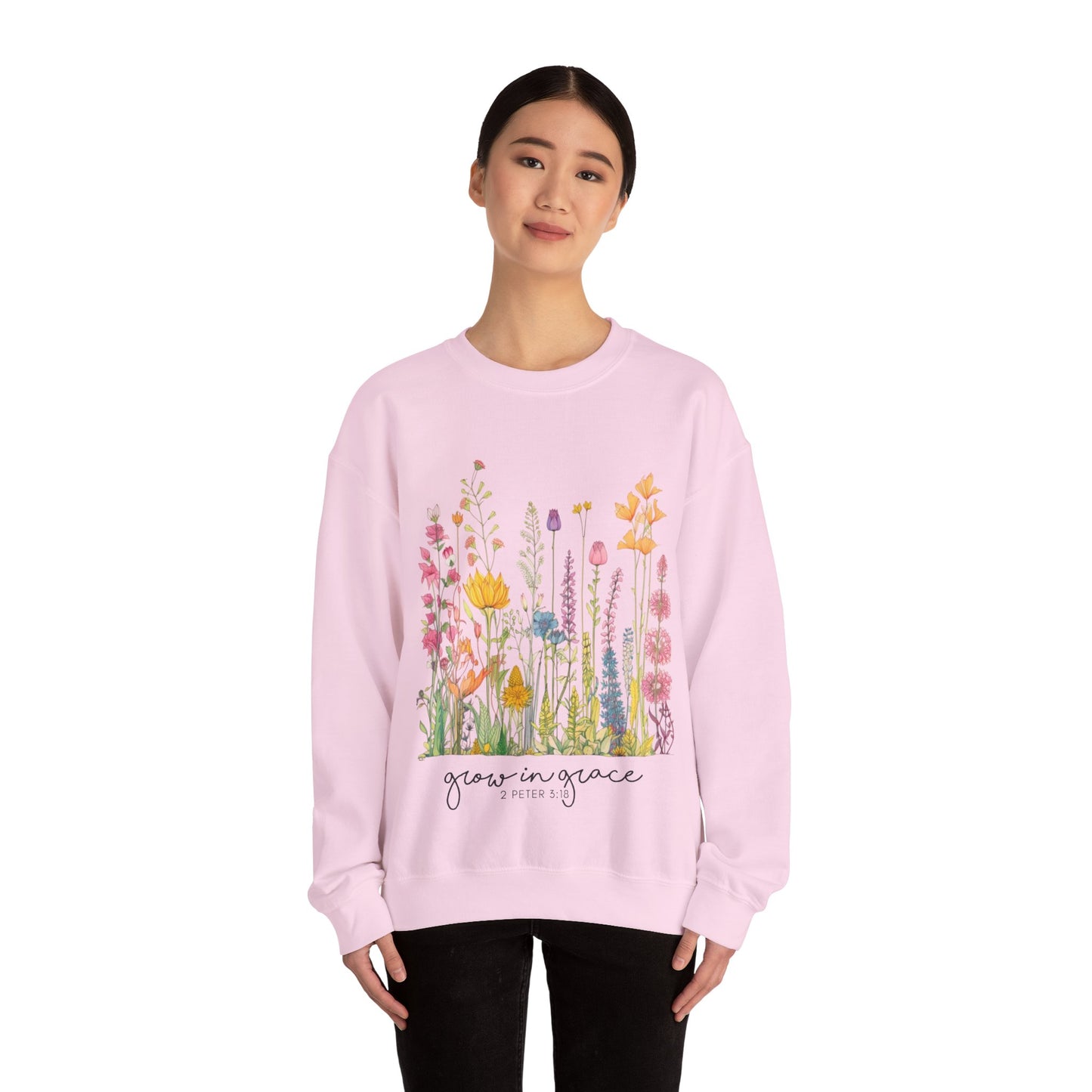 LT. Grow In Grace Design, Inspirational Crewneck Sweatshirt