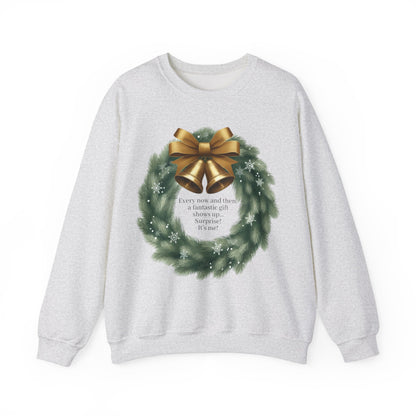 Gold Bell Wreath Sweatshirt