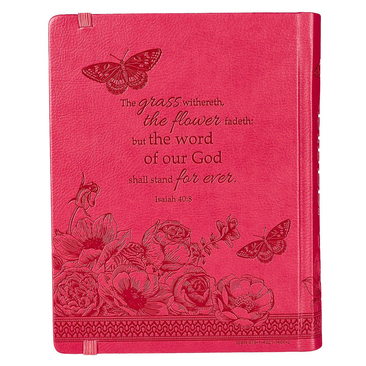 KJV Holy Bible, My Creative Bible, Faux Leather Hardcover - Ribbon Marker, King James Version, Pink Floral W/Elastic Closure