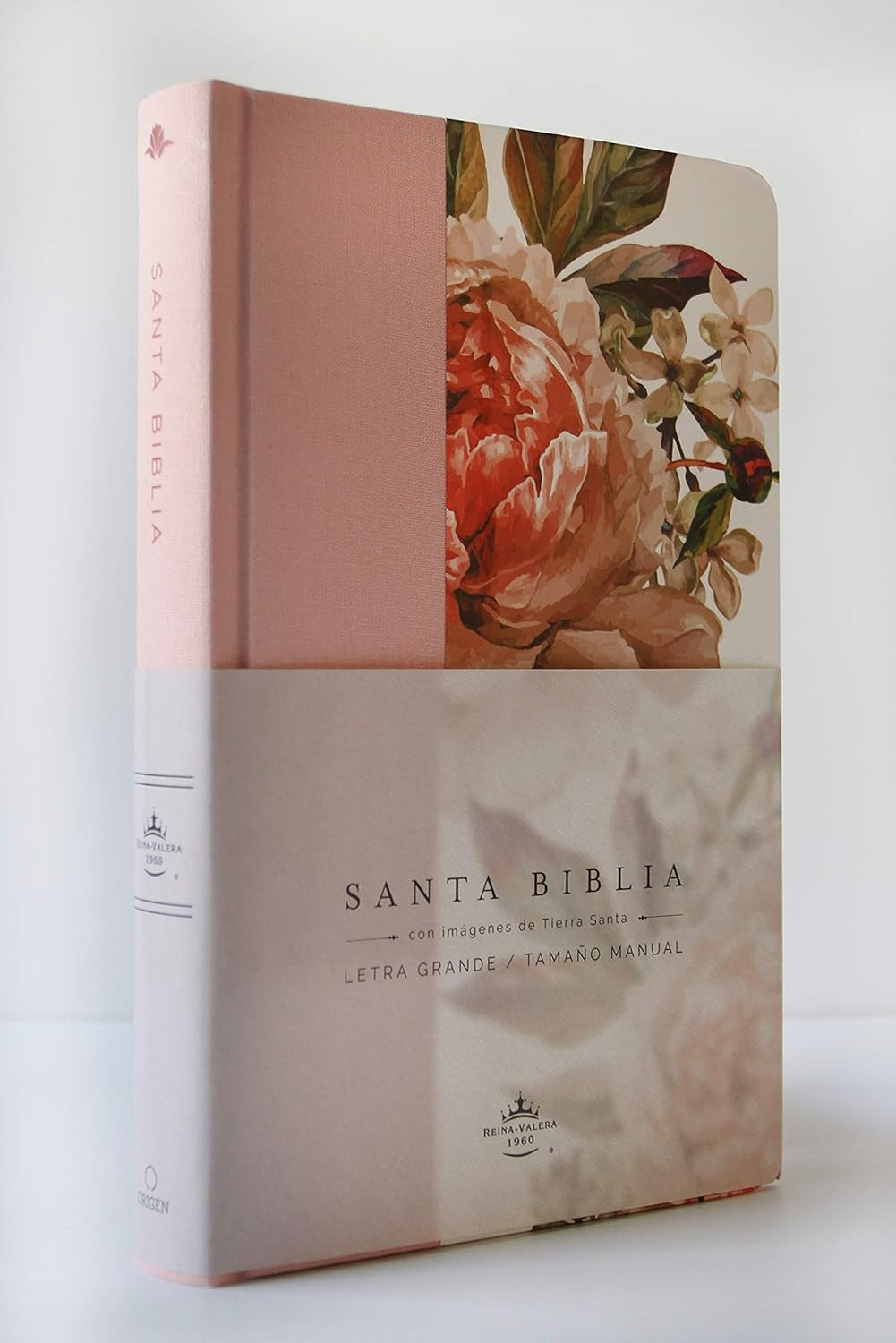 Santa Biblia 1960 Letra Grande. Tapa Dura, Tela Rosada Con Flores, Tamaño Manual / Bible RVR 1960. Handy Size, Large Print, Hardcover, Pink