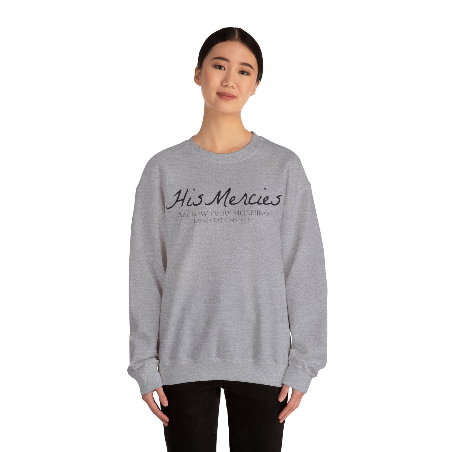 LT. His Mercies Design, Unisex, Inspirational Crewneck Sweatshirt