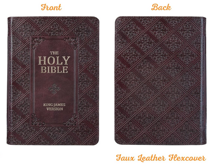 KJV Holy Bible, Giant Print Standard Size Faux Leather Red Letter Edition - Thumb Index & Ribbon Marker, King James Version, Dark Brown