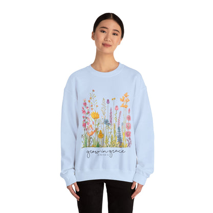 LT. Grow In Grace Design, Inspirational Crewneck Sweatshirt