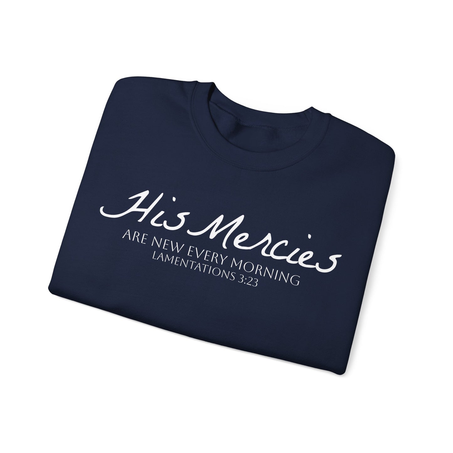 DK. His Mercies Design, Unisex, Inspirational Crewneck Sweatshirt