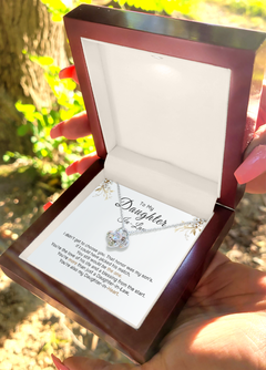 To My Daughter-In-Law "A Blessing "Gold Floral" | Love Knot Necklace