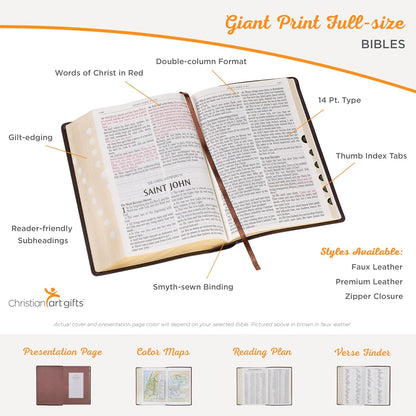 KJV Holy Bible, Full-Size Faux Leather Red Letter Edition - Thumb Index & Ribbon Marker, King James Version