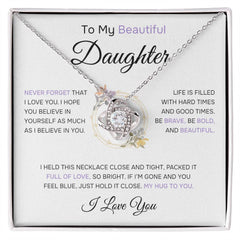 To My Daughter "Full Of Love "Wreath" | Love Knot Necklace