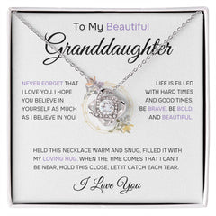 To My Granddaughter "Loving Hug "Wreath" | Love Knot Necklace