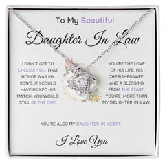 To My Daughter-In-Law "A Blessing "Wreath" | Love Knot Necklace