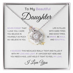 To My Daughter "Love and Light "Wreath" | Love Knot Necklace