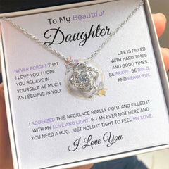 To My Daughter "Love and Light "Wreath" | Love Knot Necklace