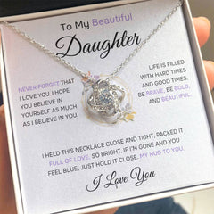 To My Daughter "Full Of Love "Wreath" | Love Knot Necklace