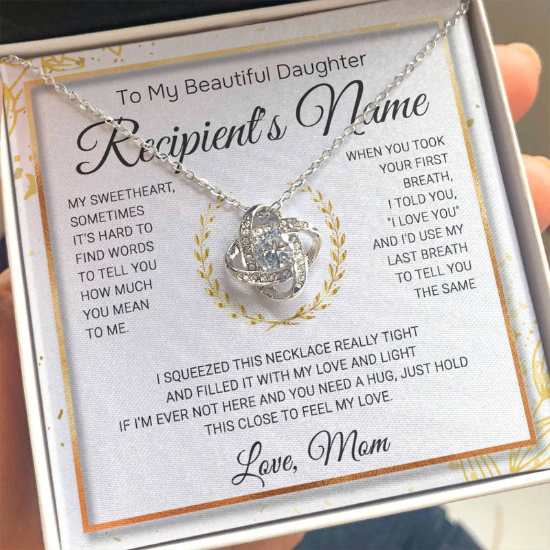 (Limited Stock) Personalized To My Daughter, From Mom Gift | 14k White Gold Finish