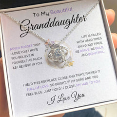 To My Granddaughter "Full Of Love "Wreath" | Love Knot Necklace