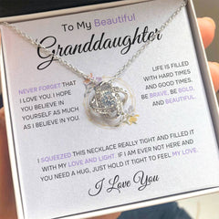 To My Granddaughter "Love and Light "Wreath" | Love Knot Necklace