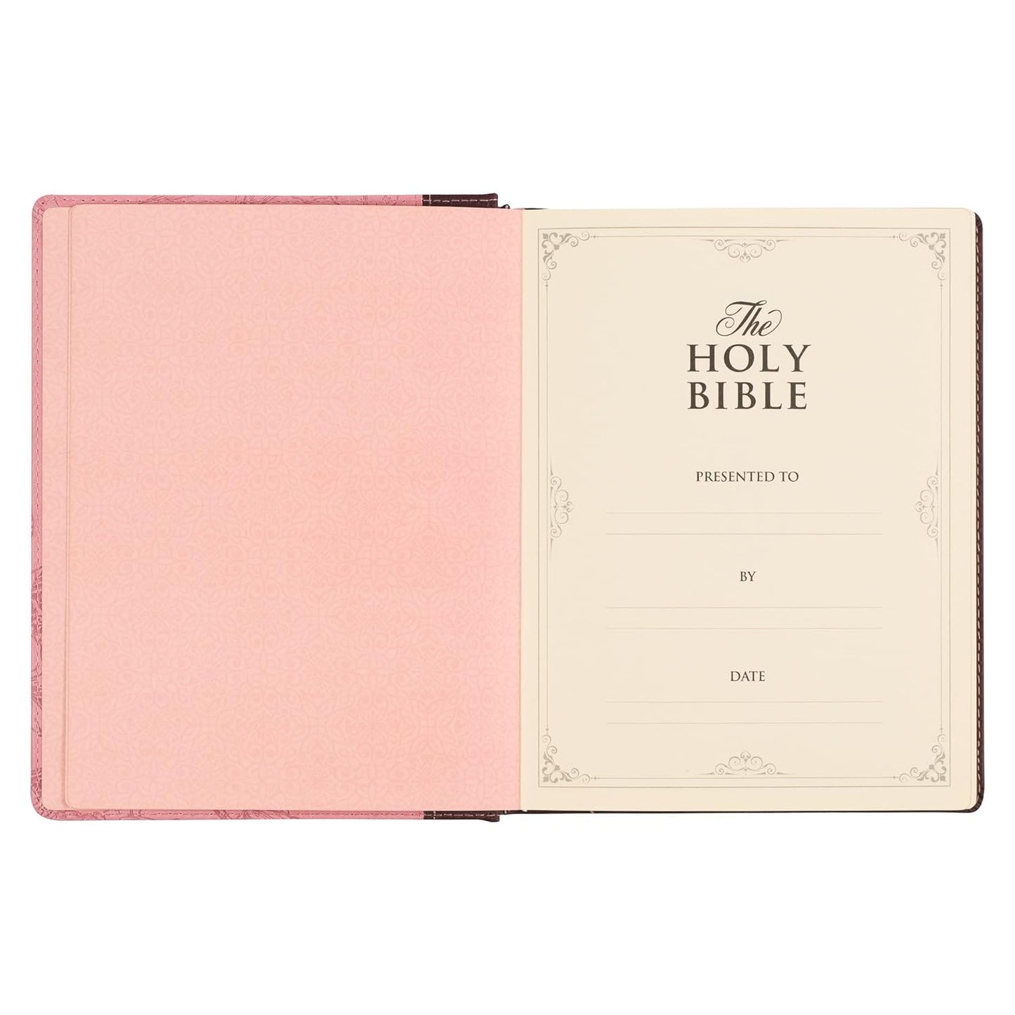 KJV Holy Bible, Note-Taking Bible, Faux Leather Hardcover - King James Version, Brown/Pink