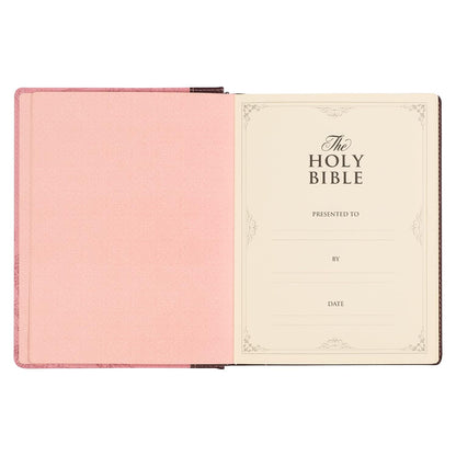 KJV Holy Bible, Note-Taking Bible, Faux Leather Hardcover - King James Version, Brown/Pink