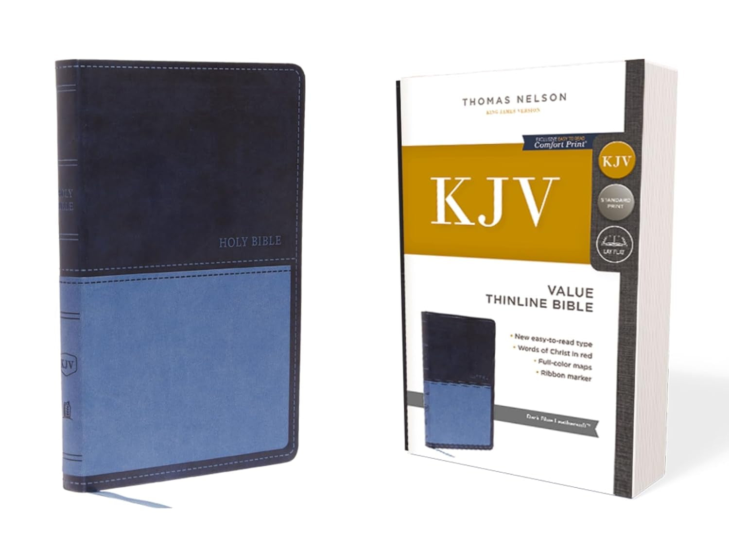 KJV Holy Bible: Value Thinline, Blue Leathersoft, Red Letter, Comfort Print: King James Version: Holy Bible, King James Version