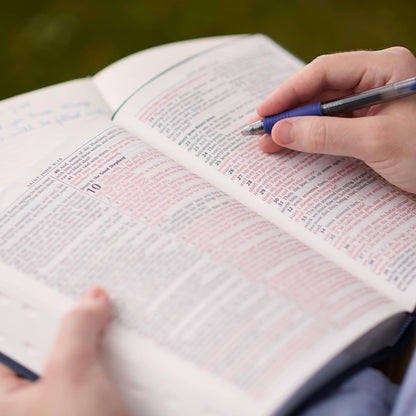 KJV Holy Bible, Standard Size Faux Leather Red Letter Edition Thumb Index & Ribbon Marker, King James Version, Pink