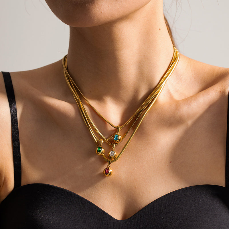 Inlaid Trendy Necklace - Effortless Luxury and Elegance
