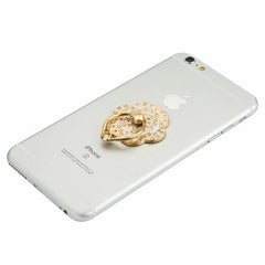 360 Rotating Crystal Finger Ring Stand Holder for Cell Iphone-Flowers