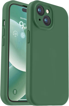 Vooii Compatible with Iphone 15 Case, Upgrade Defender Liquid Silicone, [Full Covered Camera] [Soft Microfiber Lining] Shockproof Phone Case for Iphone 15 6.1 Inch - Matcha