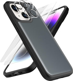 LEGFES Iphone 15 Case Military Grade with Tempered Glass Screen Protector - Military Grade Protection - Heavy Duty Double - Layer Protective Case Aqua