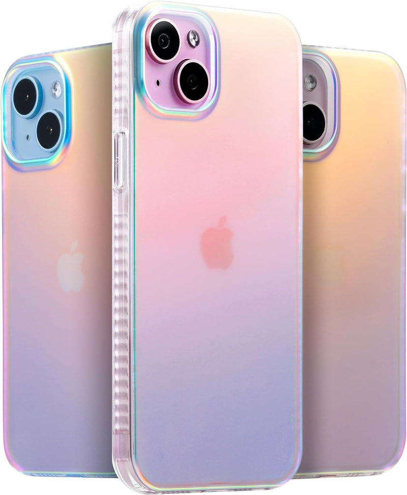 LONLI Hue - for Iphone 15 Case - Iridescent [10FT Drop Protection] - Shockproof Cover with Color Changing Effect | Cute and Unique for Women, Girls and Men (2023)