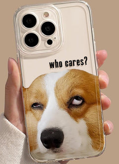 Funny Clear Case for Iphone 15 Pro Max, Cute Cartoon Dog Designer Phone Case Accessories for Women Girly, Slim Soft Silicone Cover Protective & Non-Yellowing Cases for Apple Iphone 15 Promax 6.7Inch