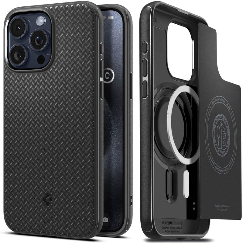 Spigen Magnetic Mag Armor Magfit Designed for Iphone 15 Pro Max Case, [Military-Grade Protection] Compatible with Magsafe (2023) - Matte Black