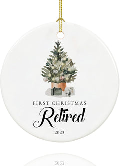 Our First Christmas Engaged Ornament 2023,Just Engaged Gifts for Couple, Ceramic Keepsake Engagement Ornaments 2023 with Ribbon and Gift Box