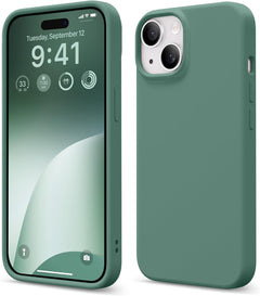 GONEZ Compatible with Iphone 15 Case, Liquid Silicone Case with [2 Screen Protectors + 2 Camera Lens Proctetors], Anti-Scratch Soft Microfiber Lining Shockproof Protective Slim Phone Cover 6.1", Stone