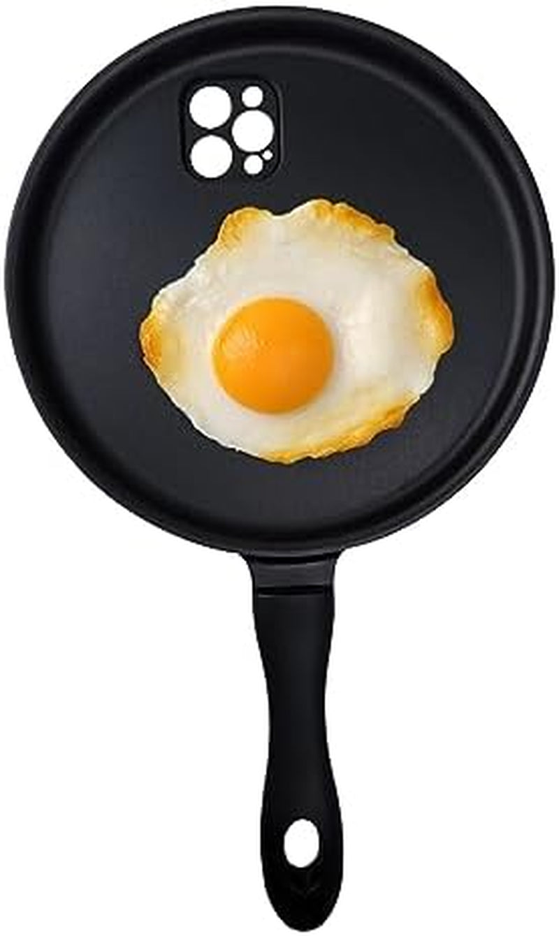 Funny Fried Cooking Egg Phone Case, Frying Pan Creative Phone Case for Iphone 15 14 13 12 11 Pro Max X XS XR Silicone Case Cover (For Iphone 14 Pro Max)