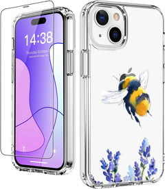 LUHOURI for Iphone 15 Case with Screen Protector - Crystal Clear Cover Fashionable Designs Women and Girls Slim Fit Protective Phone 6.1/'',Little Ghosts, Lu-I15-6.1/''-Clear-L42