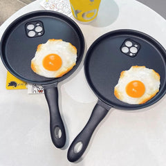 Funny Fried Cooking Egg Phone Case, Frying Pan Creative Phone Case for Iphone 15 14 13 12 11 Pro Max X XS XR Silicone Case Cover (For Iphone 14 Pro Max)