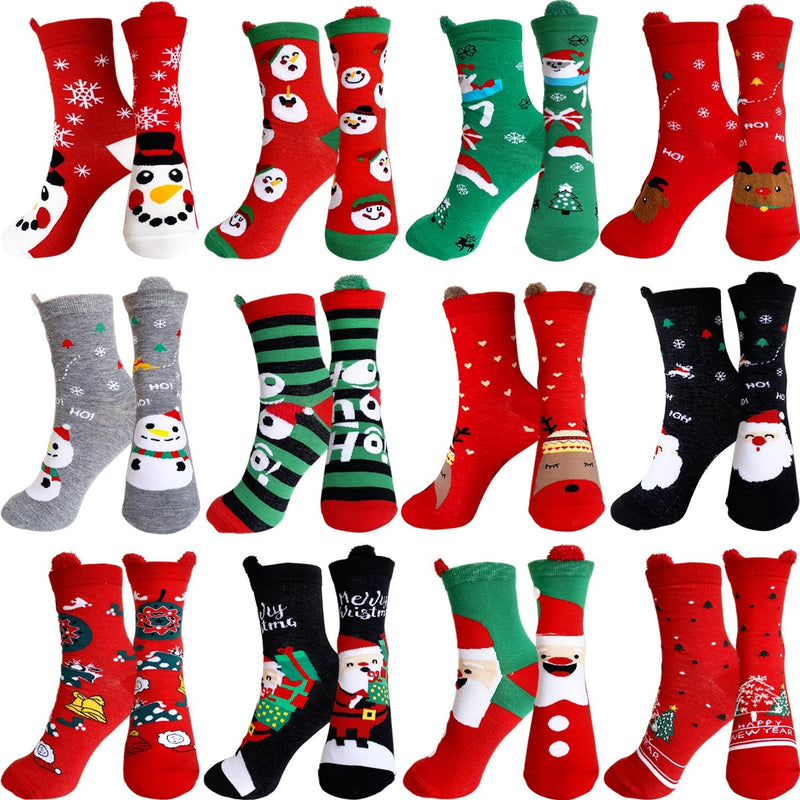 Haawooky  Christmas Socks,Fun Colorful Holiday Socks,Novelty Cozy Crew Sock Set for Women,Men,Funny Xmas Gifts