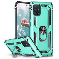 For Samsung Galaxy A71 5G Case Magnetic Support Metal Ring Stand +Tempered Glass