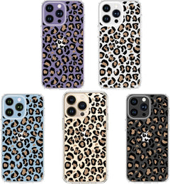 ICEDIO for Iphone 15 Pro Case with Screen Protector-Clear with Fashionable Trendy Patterns-Designed for Girls Women-Slim Fit Cover-Protective Phone Case 6.1" Nice Cheetah Leopard
