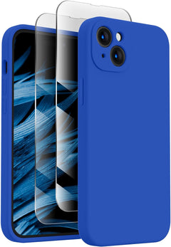 Firenova Designed for Iphone 15 Case, Silicone Upgraded [Camera Protection] Phone Case, Soft Anti-Scratch Microfiber Lining Inside, 6.1 Inch, Blue