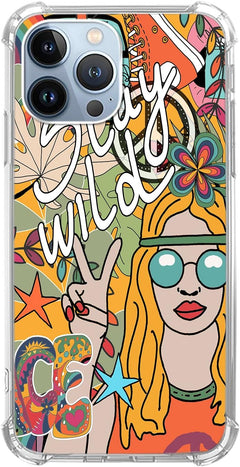 Dawjeg Funny Skeleton Case Compatible with Iphone 15 Pro Max, Hippie Selfie Skull Case for Iphone 15 Pro Max, Unique TPU Protective Phone Case