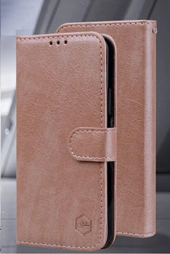 Terra Wireless 'Glow' Wallet Case, TPU Shockproof Interior Case, PU Leather Stand, Flip/Folio Cover/Funda Con Tapa with Money & Credit Card Pockets for Iphone 15 Pro Max (Magnetic Buckle) (Champagne)
