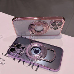 For Iphone 15 14 13 12 Pro Max Magnetic Magsafe Case Ring Stand Glass Lens Cover